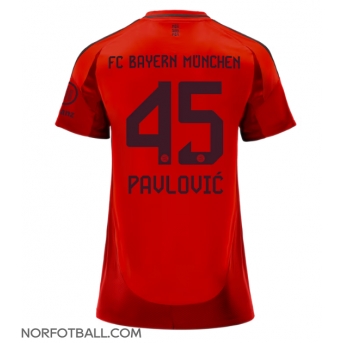 Billige Fotballdrakt Bayern Munich Aleksandar Pavlovic #45 Replika Hjemmedrakt Dame 2024-25 Kortermet